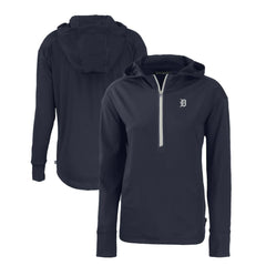 Detroit Tigers Cutter & Buck Women's Daybreak Eco Recycled Half-Zip Hoodie - Navy Hoodies