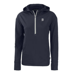 Detroit Tigers Cutter & Buck Women's Daybreak Eco Recycled Half-Zip Hoodie - Navy Hoodies