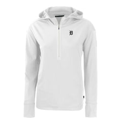 Detroit Tigers Cutter & Buck Women's Daybreak Eco Recycled Half-Zip Hoodie - White Hoodies