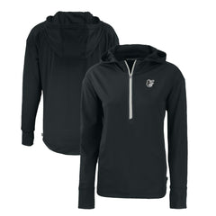 Baltimore Orioles Cutter & Buck Women's Daybreak Eco Recycled Half-Zip Hoodie - Black Hoodies