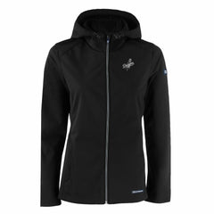 Los Angeles Dodgers Cutter & Buck Women's Evoke Eco Softshell Recycled Full-Zip Hoodie Jacket - Black Jackets