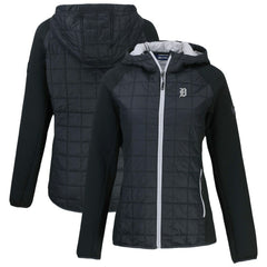 Detroit Tigers Cutter & Buck Women's Rainier Primaloft Eco Full-Zip Hybrid Jacket - Black Jackets