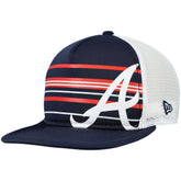 Atlanta Braves New Era A-Frame Trucker 9FIFTY Snapback Hat - Navy Hats