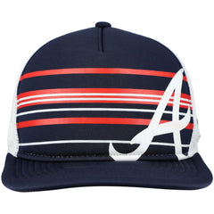 Atlanta Braves New Era A-Frame Trucker 9FIFTY Snapback Hat - Navy Hats