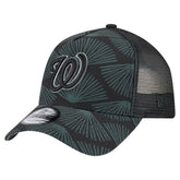 Washington Nationals New Era 9FORTY A-Frame Trucker Adjustable Hat - Black Hats