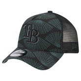 Tampa Bay Rays New Era 9FORTY A-Frame Trucker Adjustable Hat - Black Hats