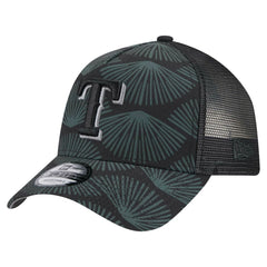 Texas Rangers New Era 9FORTY A-Frame Trucker Adjustable Hat - Black Hats