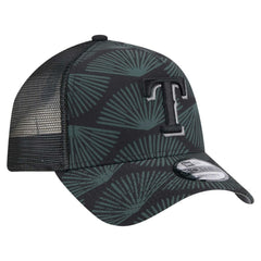Texas Rangers New Era 9FORTY A-Frame Trucker Adjustable Hat - Black Hats