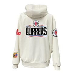 LA Clippers Jeff Hamilton Vegan Leather Full-Zip Hoodie White