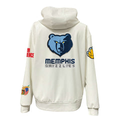 Memphis Grizzlies Jeff Hamilton Vegan Leather Full-Zip Hoodie White