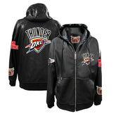 Oklahoma City Thunder Jeff Hamilton Vegan Leather Full-Zip Hoodie Black