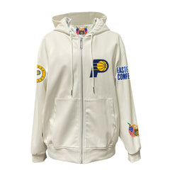 Indiana Pacers Jeff Hamilton Vegan Leather Full-Zip Hoodie White
