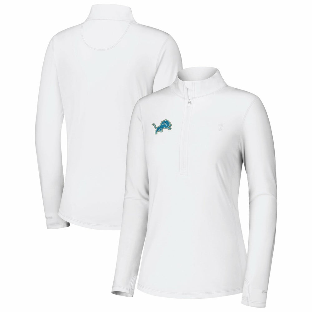 Detroit Lions Women's Sport Playa Vista IslandZone Quarter-Zip Jacket White