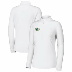 Green Bay Packers Women's Sport Playa Vista IslandZone Quarter-Zip Jacket White