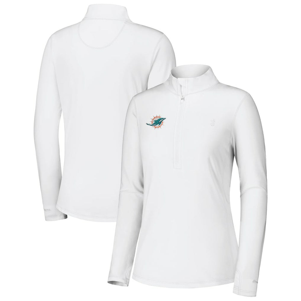 Miami Dolphins Women's Sport Playa Vista IslandZone Quarter-Zip Jacket White