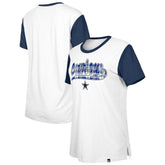 Dallas Cowboys New Era Women's 3rd Down T-Shirt White/Navy
