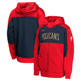 New Orleans Pelicans Youth Authentic On-Court Showtime Performance Full-Zip Hoodie Red/Navy