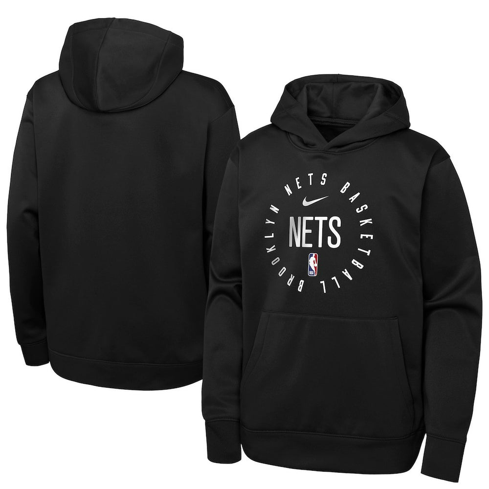 Brooklyn Nets Youth Performance Practice Spotlight Pullover Hoodie Black
