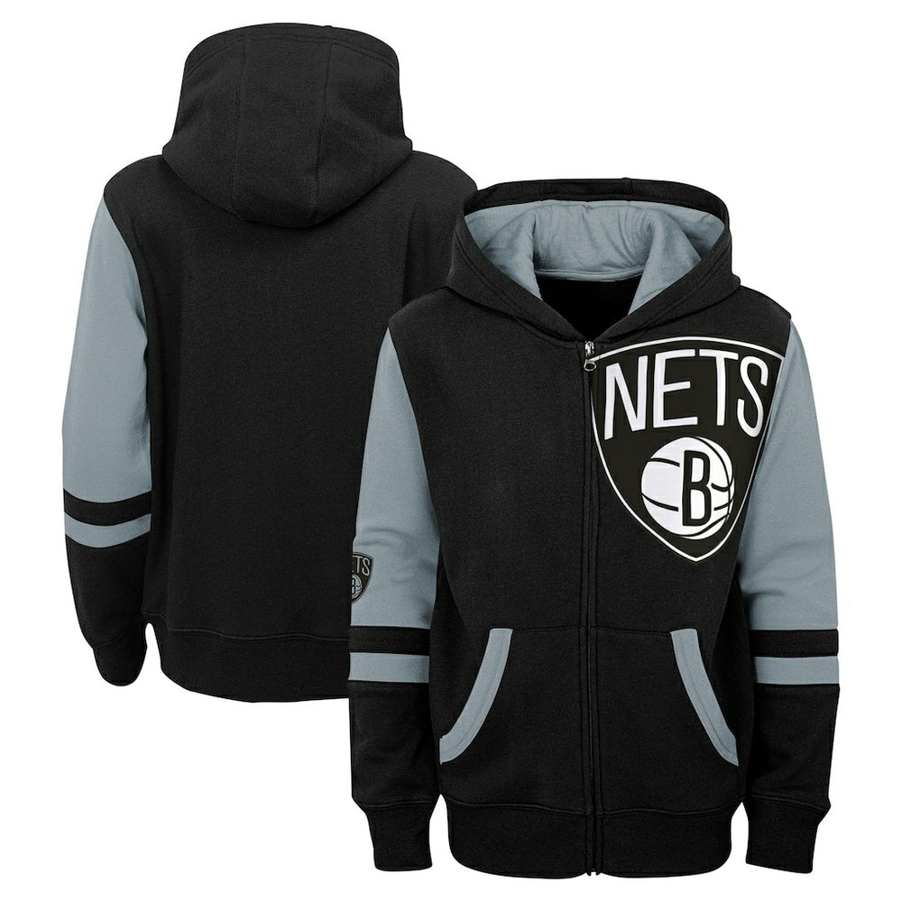 Brooklyn Nets Preschool Straight To The League Full-Zip Hoodie Black