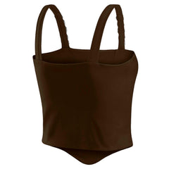 Cleveland Browns WEAR by Erin Andrews x Gracie Hunt Women's Chain Link Corset Top Brown