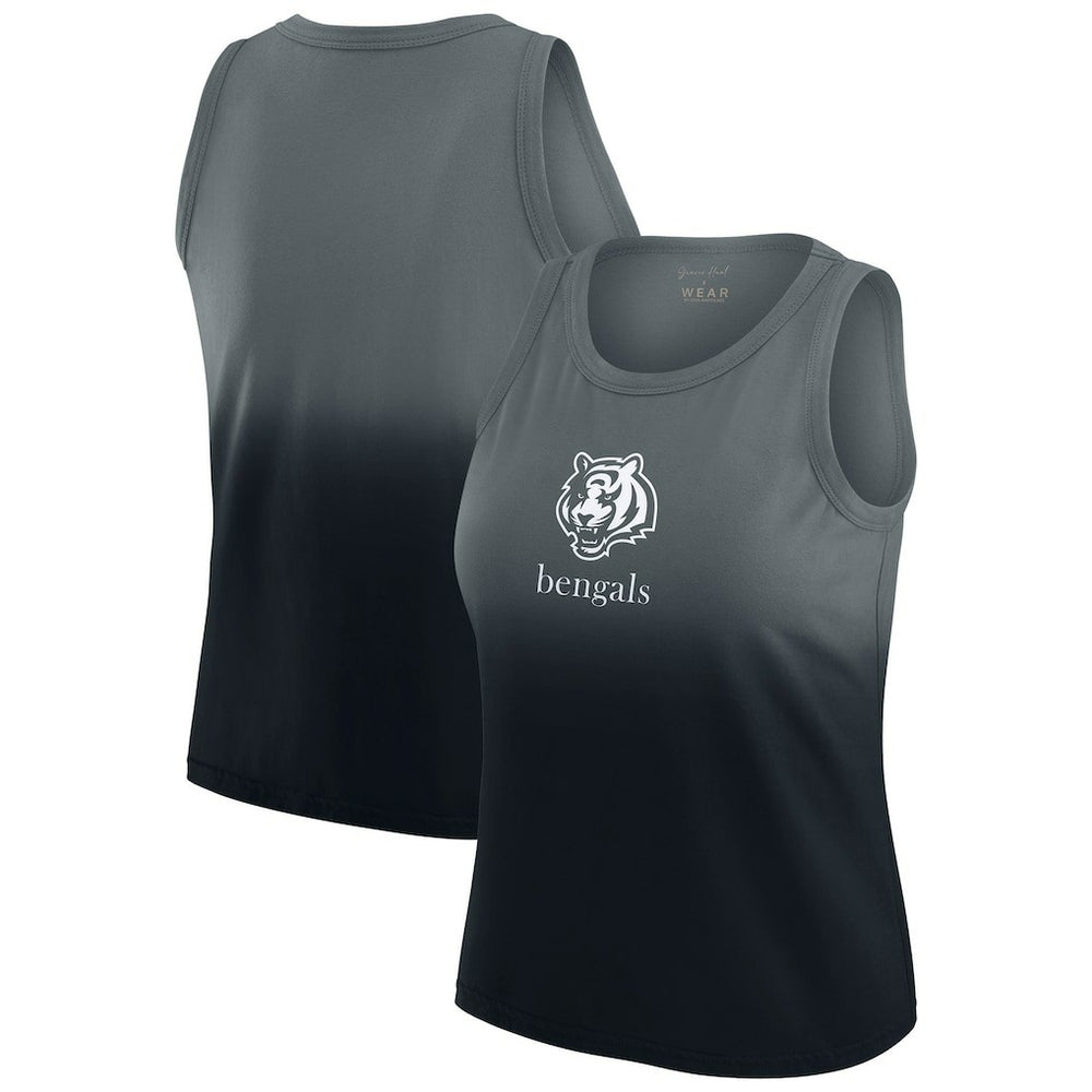 Cincinnati Bengals WEAR by Erin Andrews x Gracie Hunt Women's Ombre Tank Top Black