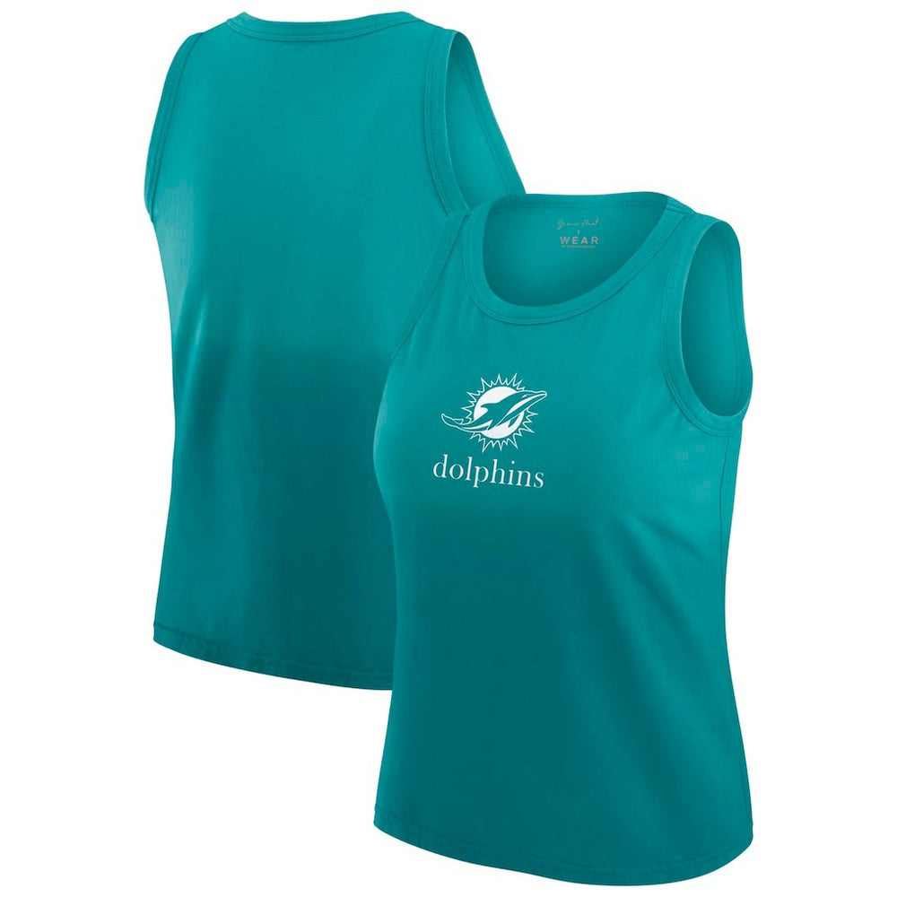 Miami Dolphins WEAR by Erin Andrews x Gracie Hunt Women's Ombre Tank Top Aqua