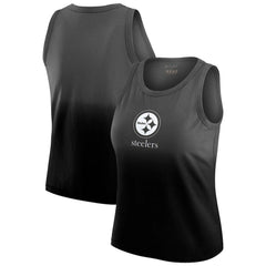 Pittsburgh Steelers WEAR by Erin Andrews x Gracie Hunt Women's Ombre Tank Top Black