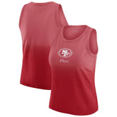 San Francisco 49ers WEAR by Erin Andrews x Gracie Hunt Women's Ombre Tank Top Scarlet