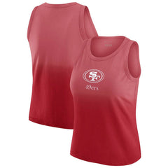 San Francisco 49ers WEAR by Erin Andrews x Gracie Hunt Women's Ombre Tank Top Scarlet