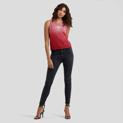San Francisco 49ers WEAR by Erin Andrews x Gracie Hunt Women's Ombre Tank Top Scarlet