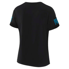 Carolina Panthers WEAR by Erin Andrews x Gracie Hunt Women's Draft Me Lace-Up T-Shirt Black