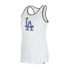 Los Angeles Dodgers New Era Women's Gameday Pinstripe Tank Top - White Tanks