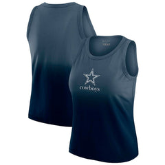 Dallas Cowboys WEAR by Erin Andrews x Gracie Hunt Women's Ombre Tank Top Navy
