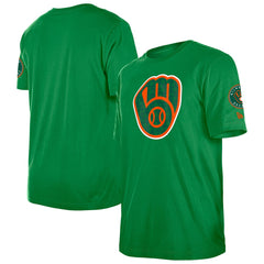 Milwaukee Brewers New Era St. Patrick's Day Shamrock Fill T-Shirt - Kelly Green T-shirts
