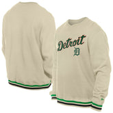 Detroit Tigers New Era St. Patrick's Day Twill Pullover Sweatshirt - Cream Pullover