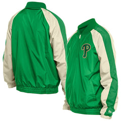 Philadelphia Phillies New Era St. Patrick's Day Ripstop Raglan Quarter-Zip Windbreaker - Kelly Green Tops