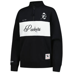 Green Bay Packers Women's Quarter-Zip Jacket Black