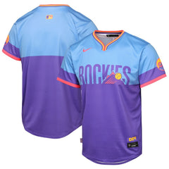 MLB Colorado Rockies Nike Youth 2025 City Connect Limited Jersey - Purple/Light Blue