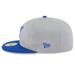Milwaukee Brewers New Era 2025 Batting Practice 59FIFTY Fitted Hat - Gray/Royal Hats
