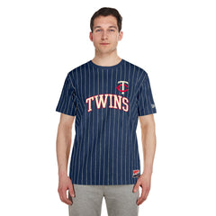 Minnesota Twins New Era Throwback Pinstripe T-Shirt - Navy T-shirts