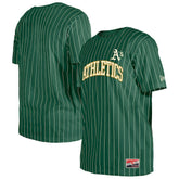 Athletics New Era Throwback Pinstripe T-Shirt - Green T-shirts