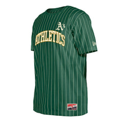Athletics New Era Throwback Pinstripe T-Shirt - Green T-shirts