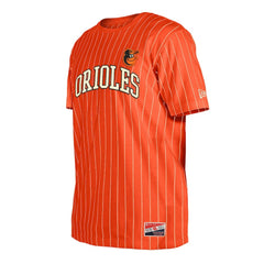 Baltimore Orioles New Era Throwback Pinstripe T-Shirt - Orange T-shirts