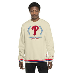 Philadelphia Phillies New Era Throwback Pullover Sweatshirt - Cream Pullover