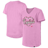 NHL Washington Capitals New Era Girl's Youth Flip Sequin V-Neck T-Shirt - Pink