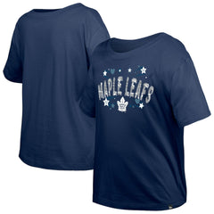 NHL Toronto Maple Leafs New Era Girl's Youth Flip Sequin T-Shirt - Navy