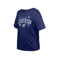 NHL Tampa Bay Lightning New Era Girl's Youth Flip Sequin T-Shirt - Blue