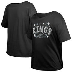 NHL Los Angeles Kings New Era Girl's Youth Flip Sequin T-Shirt - Black