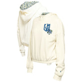 NHL Vegas Golden Knights New Era Women's Glam Game Quarter-Zip Cropped Floral Hoodie Pullover - Cream