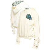 NHL Boston Bruins New Era Women's Glam Game Quarter-Zip Cropped Floral Hoodie Pullover - Cream
